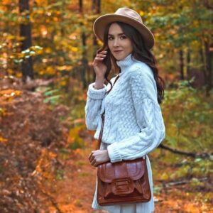 Torebka skórzana damska listonoszka DAN-A T12 camel