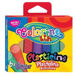 Plastelina 6 kol brokatowe