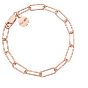 Masywna bransoletka z różowego złota : Długość – 20cm