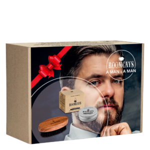 Zestaw prezentowy ROOMCAYS – wosk modelujący do brody i wąsów, kartacz