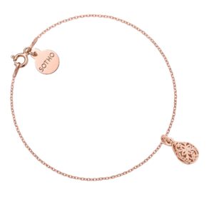 Bransoletka z ażurową łezką z różowego złota