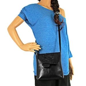 Torebka skórzana damska listonoszka DAN-A T123 czarna