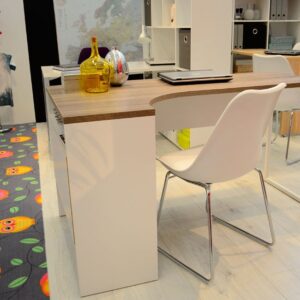 Biurko narożne białe / dąb sonoma mat 145 cm Function