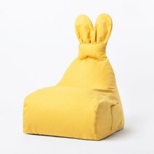 Uszata pufa siedzisko z oparciem Funny Bunny – Żółta