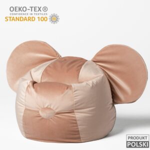 Pufa siedzisko z uszami Ears Velvet – Blady Róż