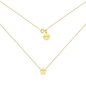 Złoty naszyjnik z gwiazdką : Długość – 70 cm
