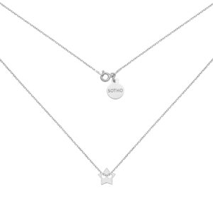 Srebrny naszyjnik z gwiazdką : Długość – 60 cm