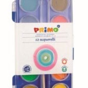 Farby wodne w pastylkach 12 kolorów + pędzelek