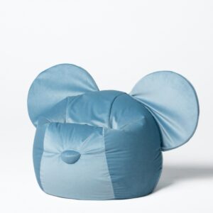 Pufa siedzisko z uszami Ears Velvet – Niebieska