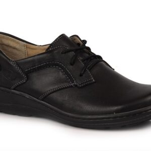 Skórzane półbuty damskie komfortowe czarne Helios 715