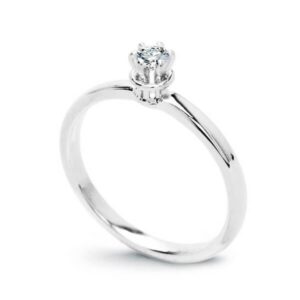 Złoty pierścionek zaręczynowy z brylantem białe złoto Staviori