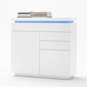 Komoda z drzwiami i szufladami biała mat 120 cm Atlantic