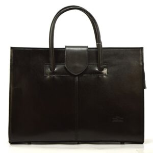 Damska duża skórzana aktówka na dokumenty kuferek