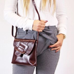 Torebka skórzana damska listonoszka DAN-A T123 koniakowa