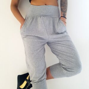 Spodnie alladynki krótkie jasnoszare