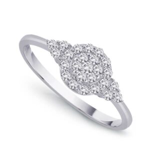 Złoty pierścionek z brylantami białe złoto Staviori