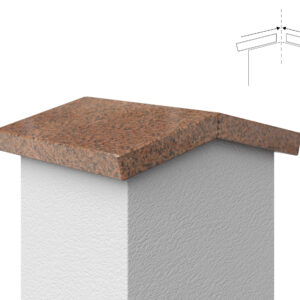 Daszek dwuspadzisty klejony granitowy Bohus Red 2cm