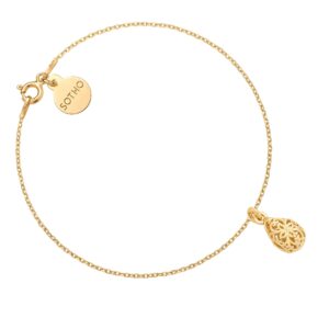 Złota bransoletka z ażurową łezką