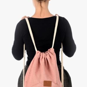 Plecak worek z kieszeniami jasny różowy