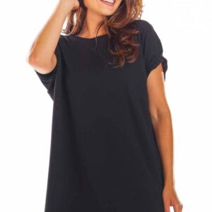 Sukienka tunika oversize bawełniana czarna
