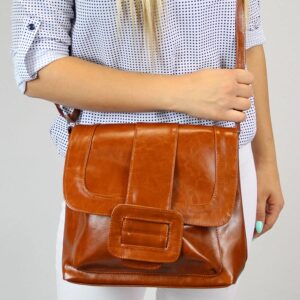 Torebka skórzana damska listonoszka DAN-A T30 camel