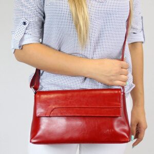 Torebka skórzana damska listonoszka DAN-A T70 czerwona