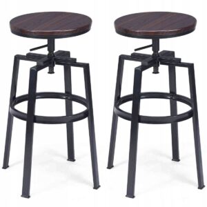 Hoker stołek barowy regulowany obrotowy 2 szt.