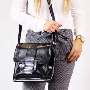 Torebka skórzana damska listonoszka DAN-A T30 czarna