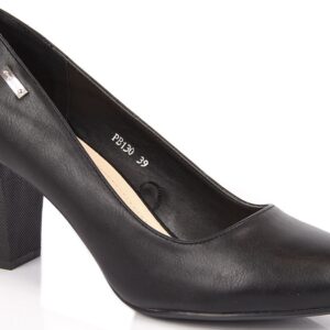 Czółenka damskie na słupku czarne Sergio Leone PB130