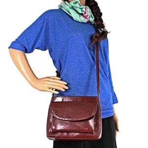 Torebka skórzana damska listonoszka DAN-A T34 koniakowa