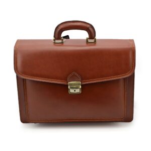 Trzykomorowa skórzana Teczka aktówka Vera Pelle