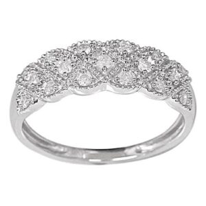 Złoty pierścionek z brylantami białe złoto Staviori