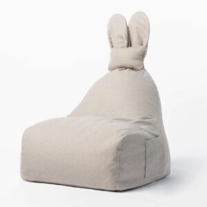 Uszata pufa siedzisko z oparciem Funny Bunny – Beżowa