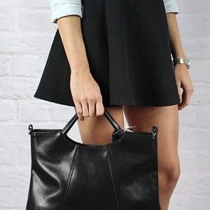 Skórzana damska aktówka DAN-A T59 czarna