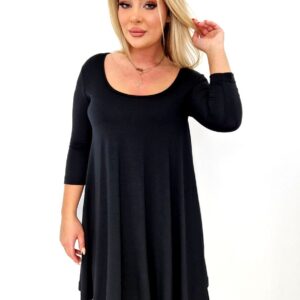 Rozkloszowana tunika bluzka czarna