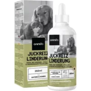 Juckreizlinderung – 250ml Lösung – für Hunde & Katzen ständig kratzende, trockene & juckende Haut – Natürliches Hautpflege für Hunde & Katzen