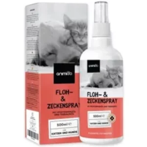 Zecken und Flohschutz – 500 ml Spray- Vertreiben Sie Flöhe und Zecken bei Hunden und Katzen mit unserem Spray