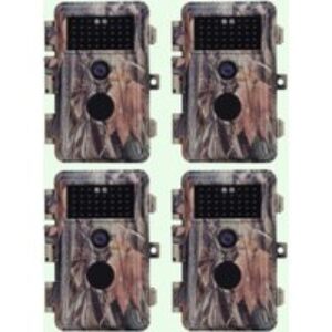 4-tlg. Wildkamera 64MP 2304*1296p mit Bewegungsmelder Nachtsicht Max. Entfernung bis 75Füße, 0,3s Trigger Geschwindigkeit , IP66 Wasserdichter| A252