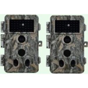 2-tlg. Wildkamera 64MP 2306*1296p mit Bewegungsmelder Nachtsicht Max. Entfernung bis 90 Füße, 0,1s Trigger Geschwindigkeit，IP66 Wasserdichter| A262