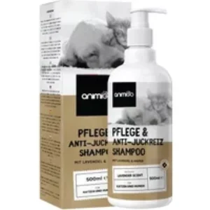 Pflege und Anti-juckende Shampoo Hunde und Katzen – 500 ml – Shampoo für Trockene & Juckende Haut sowie Pflege der Fell bei Hunde und Katzen