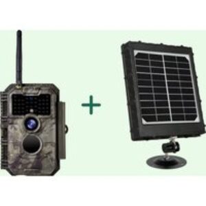 Bundle Wildkamera Wildtierkamera Jagdkamera Wlan 64MP 1296P 0,1s Auslöserzeit Bewegungsmelder 110°PIR und Solarpanel-Kits 8000mAh 12V/9V/6V| W600 Braun