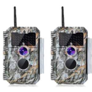 2-tlg. Wildkamera Wlan Fotofalle Jagdkamera Wildtierkamera 64MP 1296P 0,1s Schnelle Trigger Geschwindigkeit Nachtsicht Bewegungsmelder 110°PIR IP66 Wasserdichter | W600 Grau