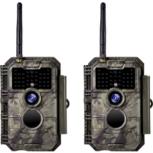 2-tlg. Wildkamera Wlan Fotofalle Jagdkamera Wildtierkamera 64MP 1296P 0,1s Schnelle Trigger Geschwindigkeit Nachtsicht Bewegungsmelder 110°PIR IP66 Wasserdichter | W600 Braun