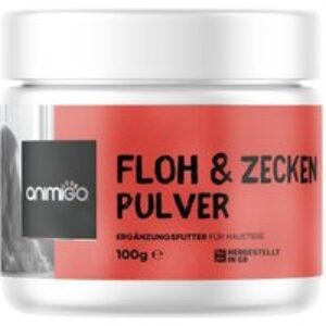 Zecken & Flohschutz Hund & Katze – 100g Pulver – Zecken Abwehr & flohschutz bei Katzen und Hunden – Animigo
