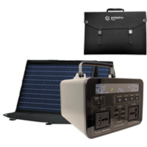 Emissimo Tec Starter Set Mobiler Strom für den Notfall:  Steckdose 500Wh + 100W Solar Panel